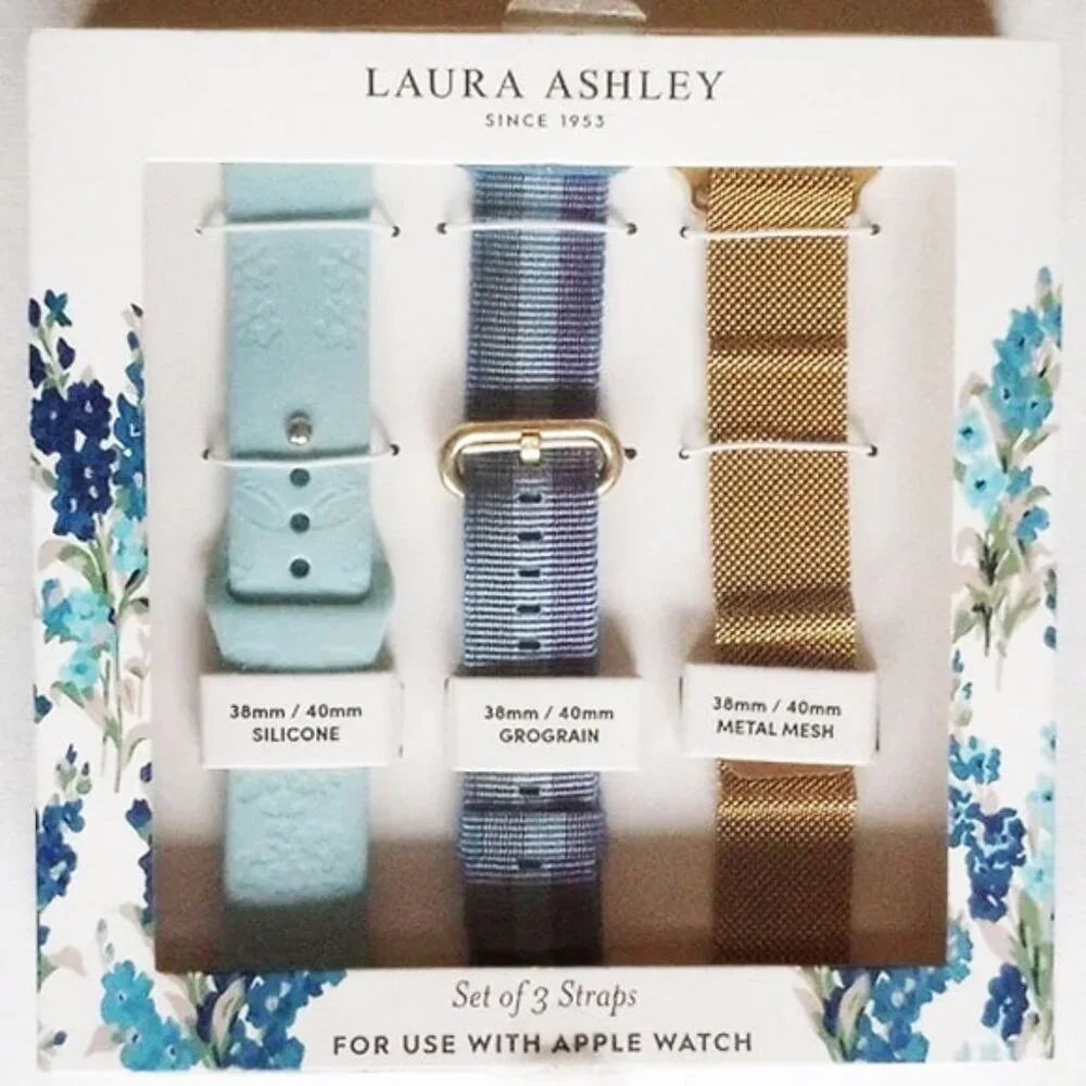 NWT Apple Smartwatch iWatch Bands 3 Straps 38mm/40mm Silicone Mesh Grosgrain